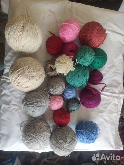 Пряжа мохер, шерсть, хлопок, акрил, мулине