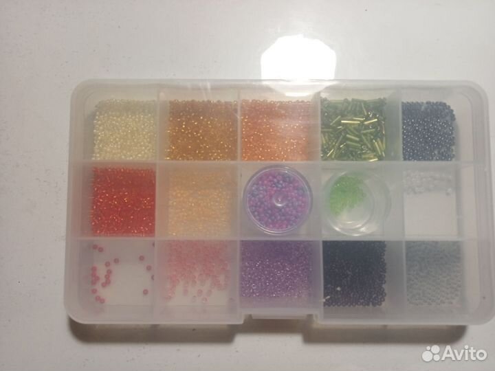 Бисер, леска, проволока, чашка, иглы для бисера