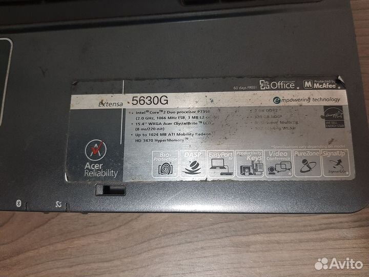 Ноутбук бу aser на запчасти