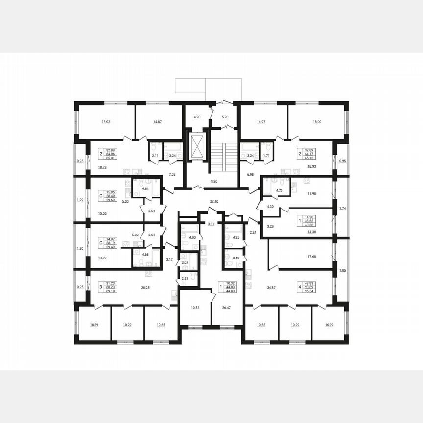 1-к. квартира, 44,8 м², 1/9 эт.