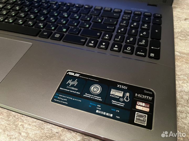 Asus как новый i7-4710HQ/GTX 850/12 Gb/1 Tb