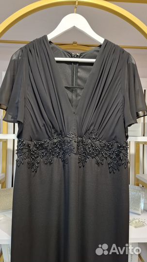 Чёрное вечернее платье 50 размер