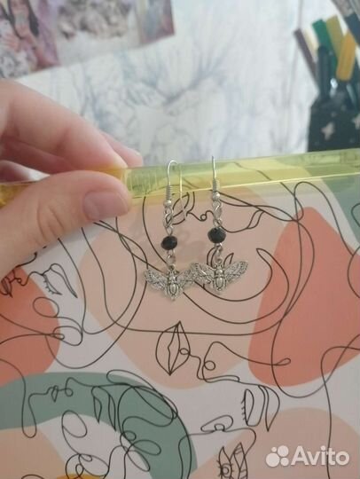 Серьги мотыльки