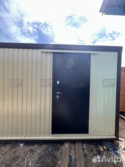 Бытовка 7х2.4 м бк-3А бежевом профлисте 1014