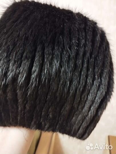 Шапка для девочки из меха норки