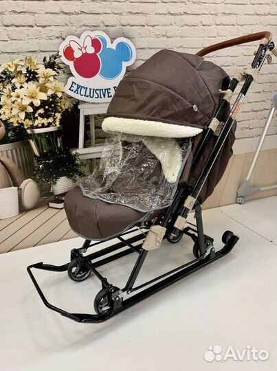 Коляска санки Ника 7-8 шоколад