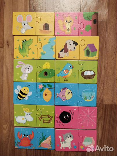 Пазлы-половинки IQ games Кто где живет