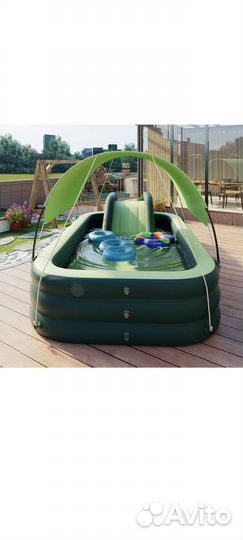 Детский надувной бассейн с горкой