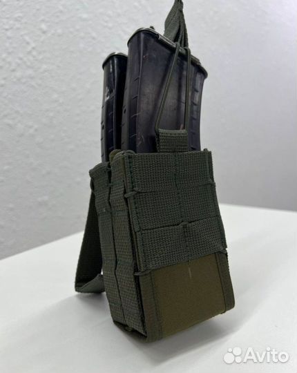 Подсумок тактический на 2 магазина ак открытый 