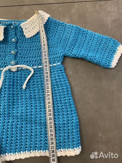 Платье вязаное на девочку 9-12 мес