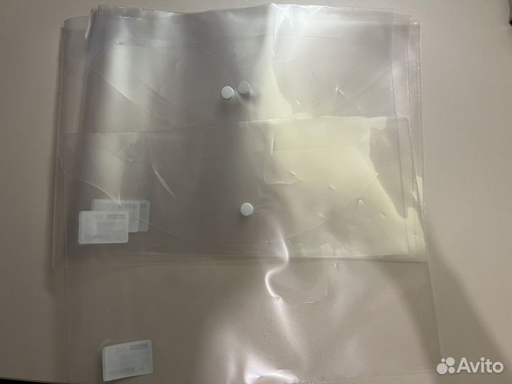 Прозрачные папки на кнопке, 10шт