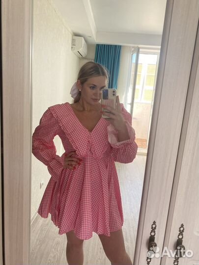 Летнее платье в клетку