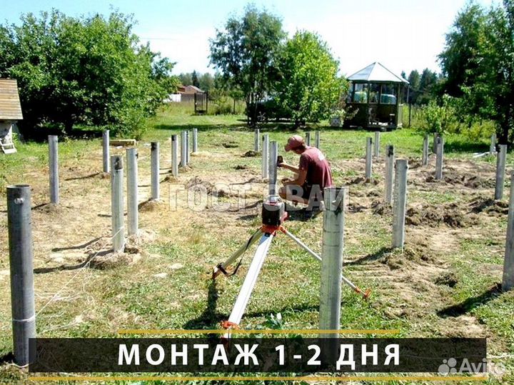 Установка винтовых свай. Срок службы от 25 лет