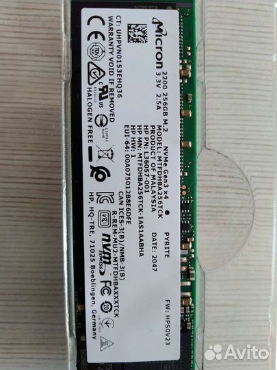 Ssd накопитель Micron M.2 NVMe 256GB