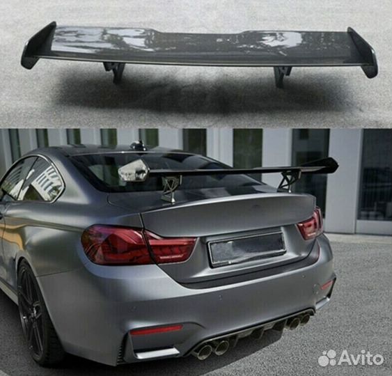 Спойлер BMW M4 F82, GTS стиль, черный глянец