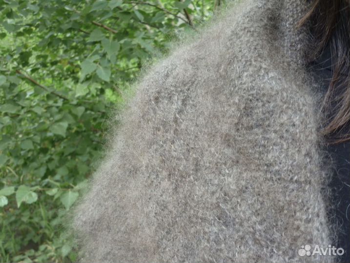 Оренбургский пуховый платок ручной вязки 130 см