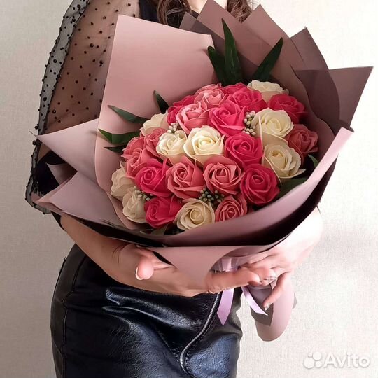 Букет из мыльных роз