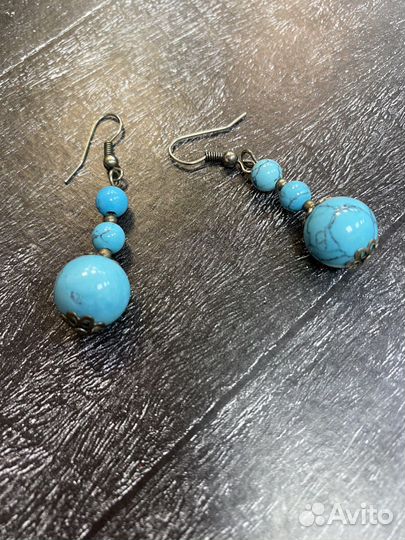 Серьги из бирюзы