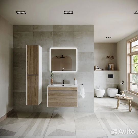 Тумба с раковиной Sancos SMART 80 см дуб бардолино