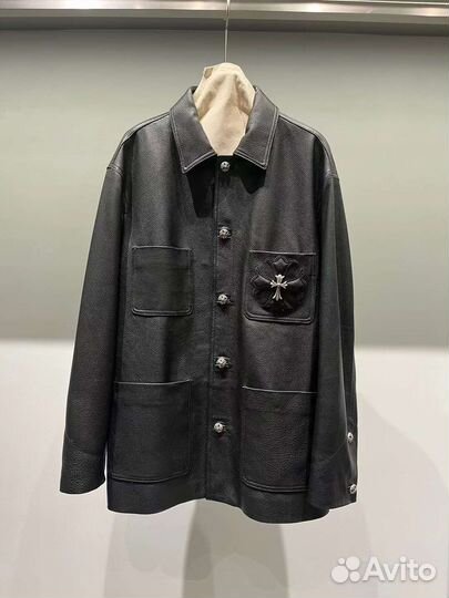 Кожаная рубашка Chrome Hearts