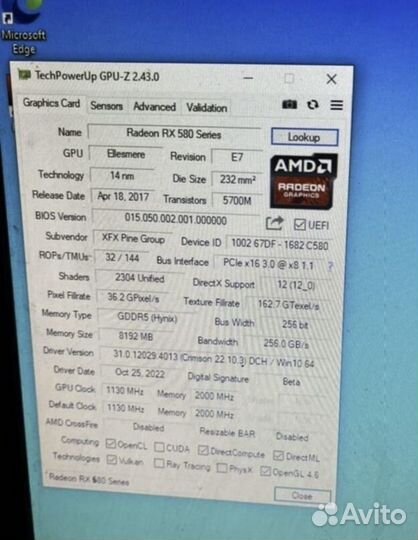 Xfx rx 580 8 gb 2304 sp original как новая
