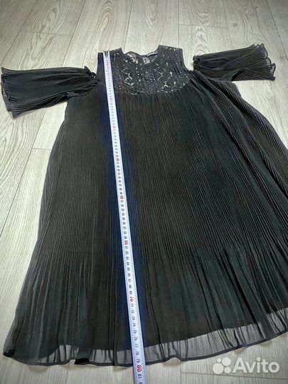 Вечернее черное платье мини плиссировка