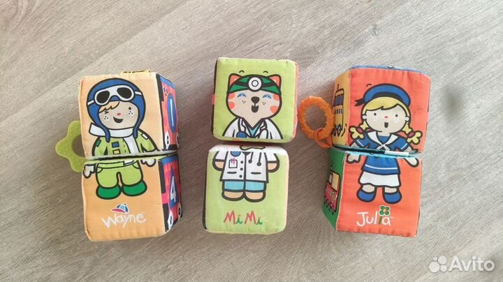 Мягкие кубики развивайки-циферки-картинки