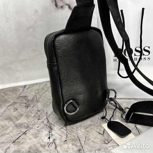 Сумка Hugo Boss кожаная мужская