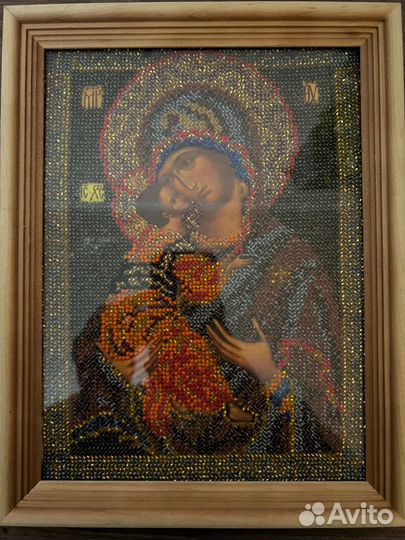 Икона, вышитая бисером