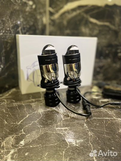 Светодиодные лампы Led H4 A82 с двойной линзой 80W