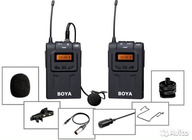 Беспроводной микрофон петличка как подключить Boya BY-WM6 Беспроводной микрофон радиопетля купить в Москве Электроника Авито