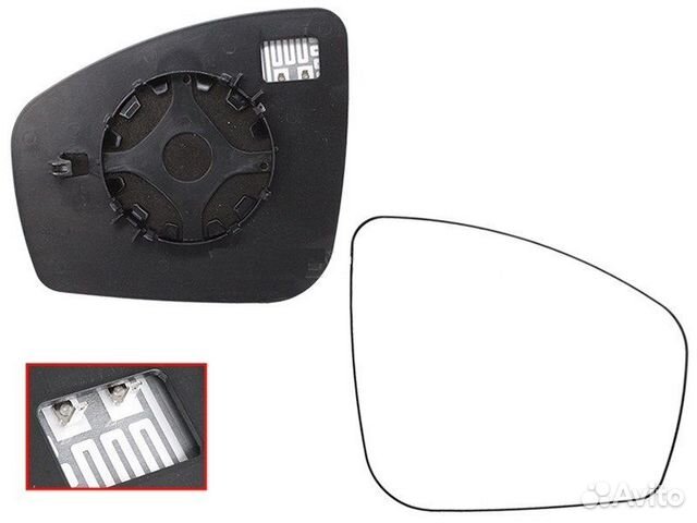 Полотно зеркала Nissan Almera 12-19 (Справа/ Обогрев)