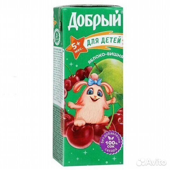 Сок Добрый Вишня-Яблоко 200мл