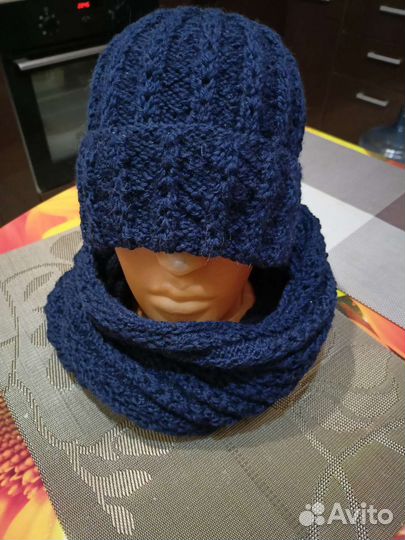 Комплект шапка и снуд женский
