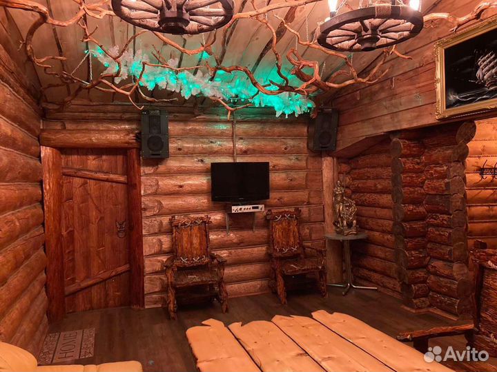 Русская баня на дровах с бассейном