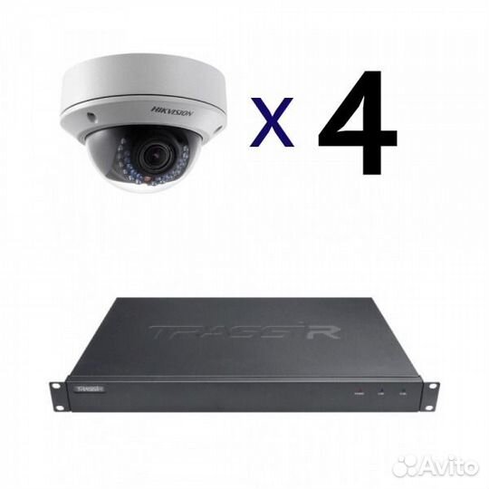 Видеонаблюдение. Комплект из 4Мп IP-камер