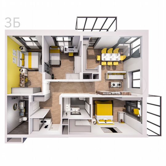 3-к. квартира, 100,6 м², 2/25 эт.