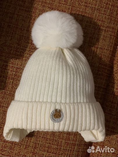 Шапка для девочки зимняя 0-3 месяца