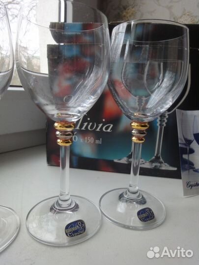 Бокалы Olivia 6 шт новые Чехия в коробке