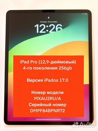 iPad pro 12.9 4 поколения 256gb + apple pencil 2