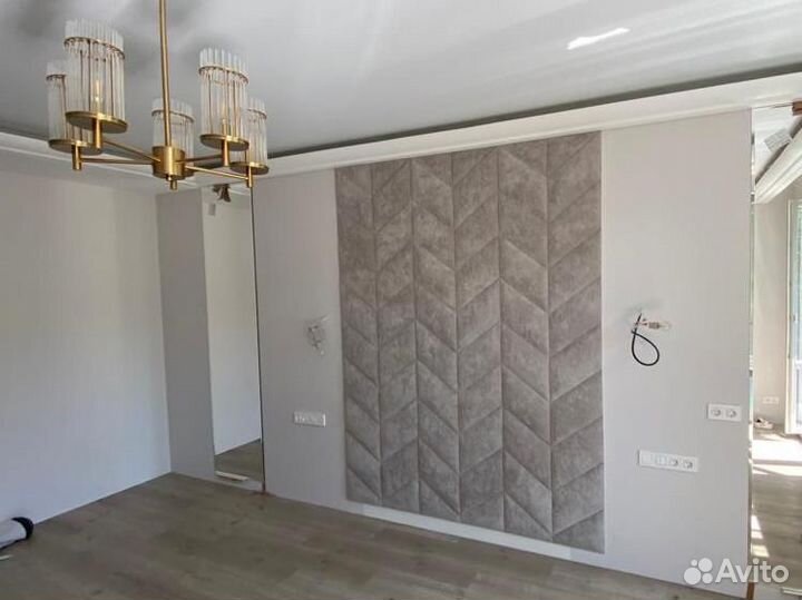 Мягкие стеновые панели и кровать