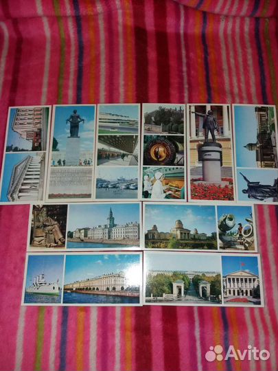 Наборы Открыток Города(Ленинград, Пушкин, Ярославл