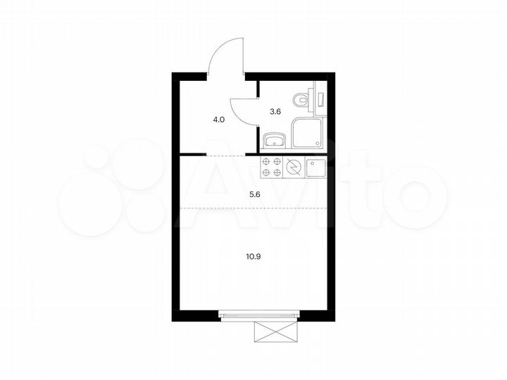 Квартира-студия, 24,1 м², 10/13 эт.