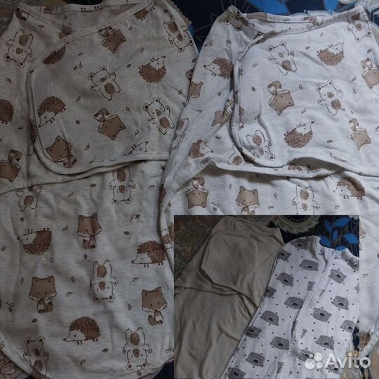 Пелёнки на липучках, спальный мешок 0-6