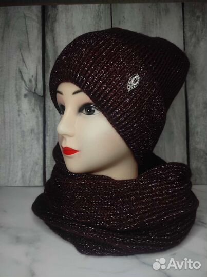 Шапка + снуд женский комплект