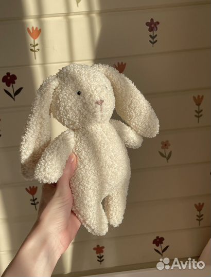 Мягкая игрушка зайка из букле, ручная работа