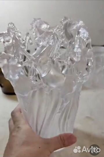 Daum ваза лошади. Хрусталь