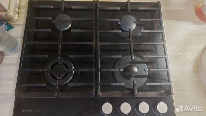 Газовая варочная панель 4 конфорки стекло