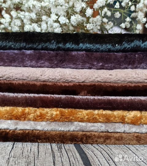 Плюш винтажный ручного окрашивания