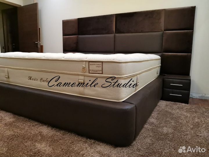 Кровать с мягким изголовьем